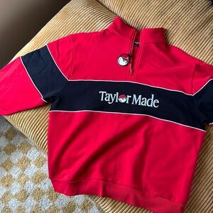 NWT Malbon x TaylorMade Red Collegiate pullover size XL